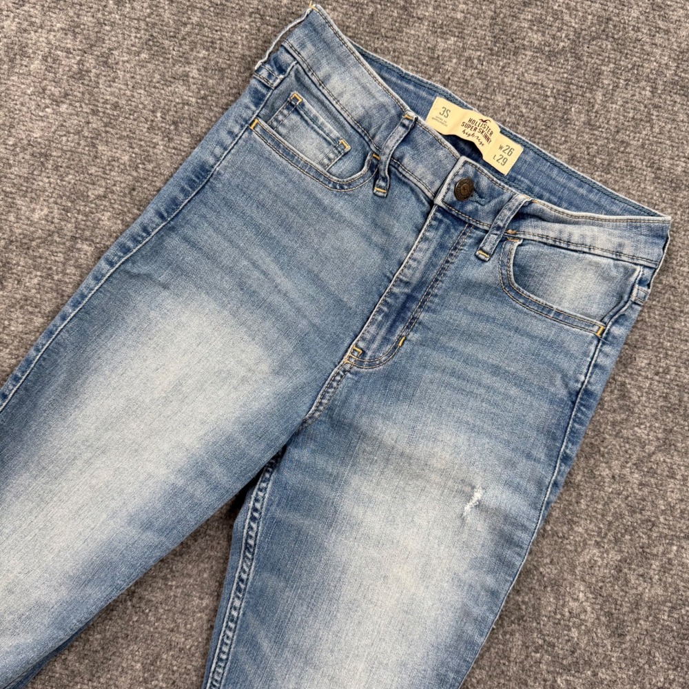 Hollister High Rise Super Skinny Jeans 26W x 29L Light Wash‎ Distressed Women's
